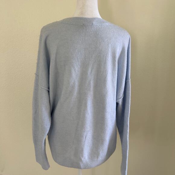 Vince Camuto Sweater Pullover Mock Neck Womens Light Blue SZL Casual Relaxed - Picture 2 of 11